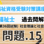 社会福祉士 過去問題解説講座　2024年（第36回試験）　社会理論と社会システム　問題15